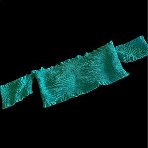 Body Glove Tube Top Aqua Green Off The Shoulder Short Sleeves Pads Size XS